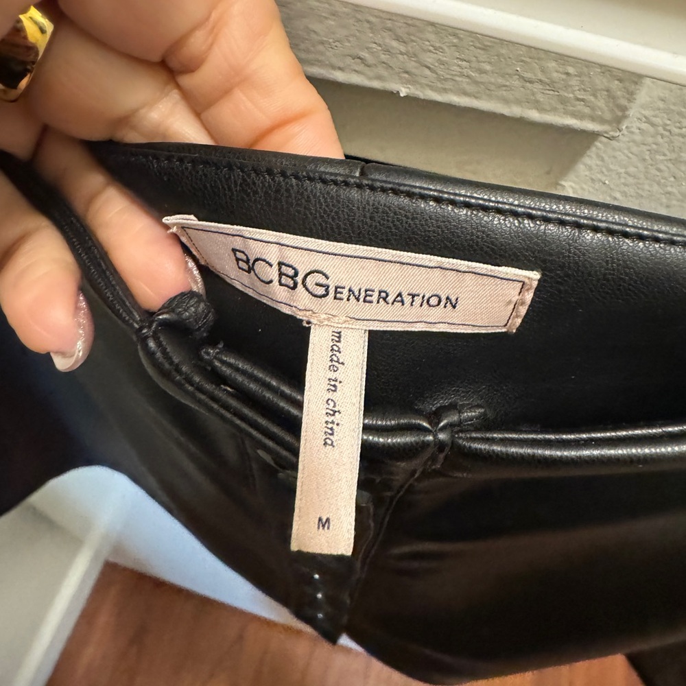 Bcbgeneration Women's Button Down Faux Leather A … - image 3